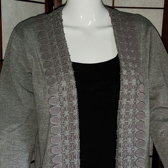 Red Camel Open-faced Gray Long Sleeve Cardigan Sweater - Picture 2 of 7